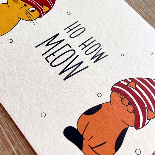 Detail van schattige kittens met kerstmutsen - Ho How Meow - DE.sign