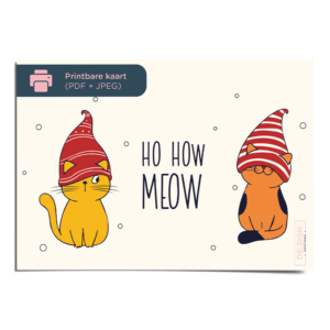 Digitale kerstkaart Kittens (printbare download)